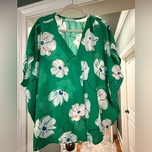 First Love Green Floral Blouse